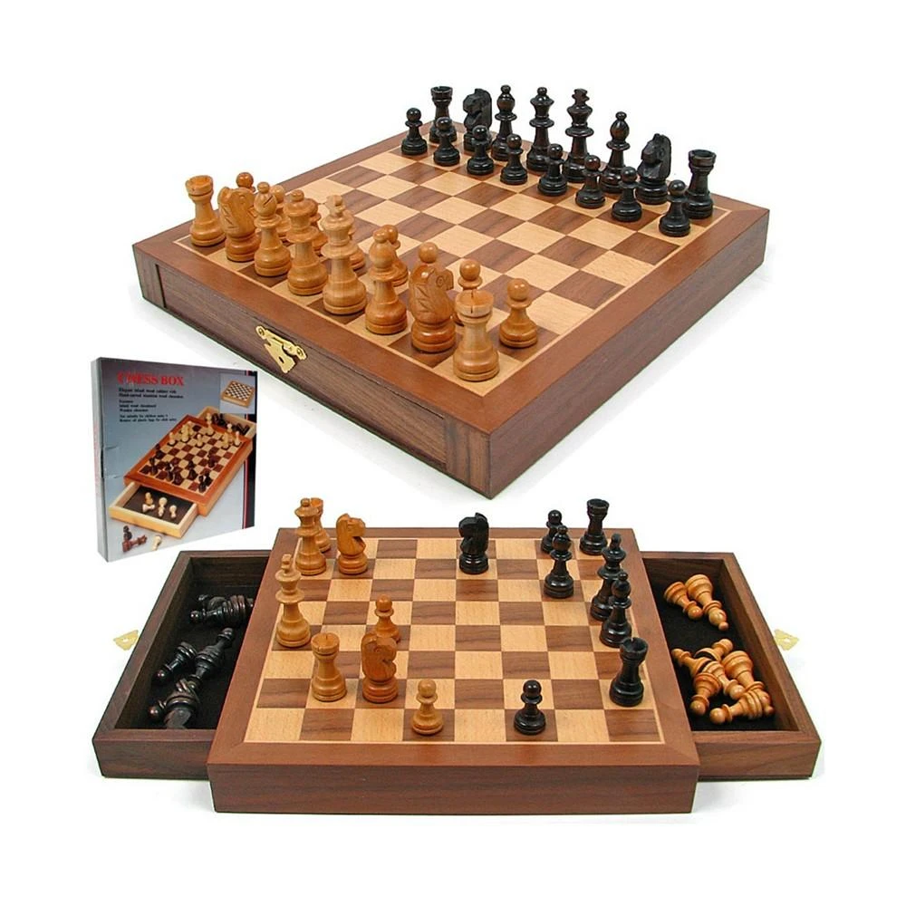 商品Trademark Global|Trademark Games Inlaid Walnut Style Magnetized Wood Wstaunton Wood Chessmen,价格¥332,第1张图片