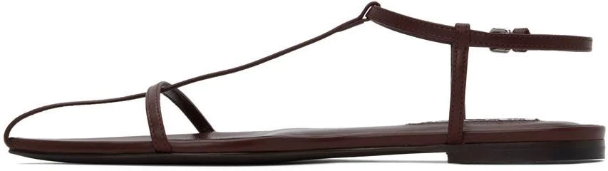 商品Jil Sander|Brown Agnellato Flat Sandals,价格¥1772,第3张图片详细描述