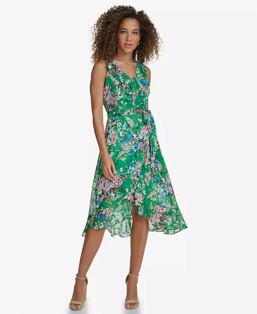 商品Kensie|Women's Floral-Print Ruffled Sleeveless Midi Dress,价格¥957,第1张图片