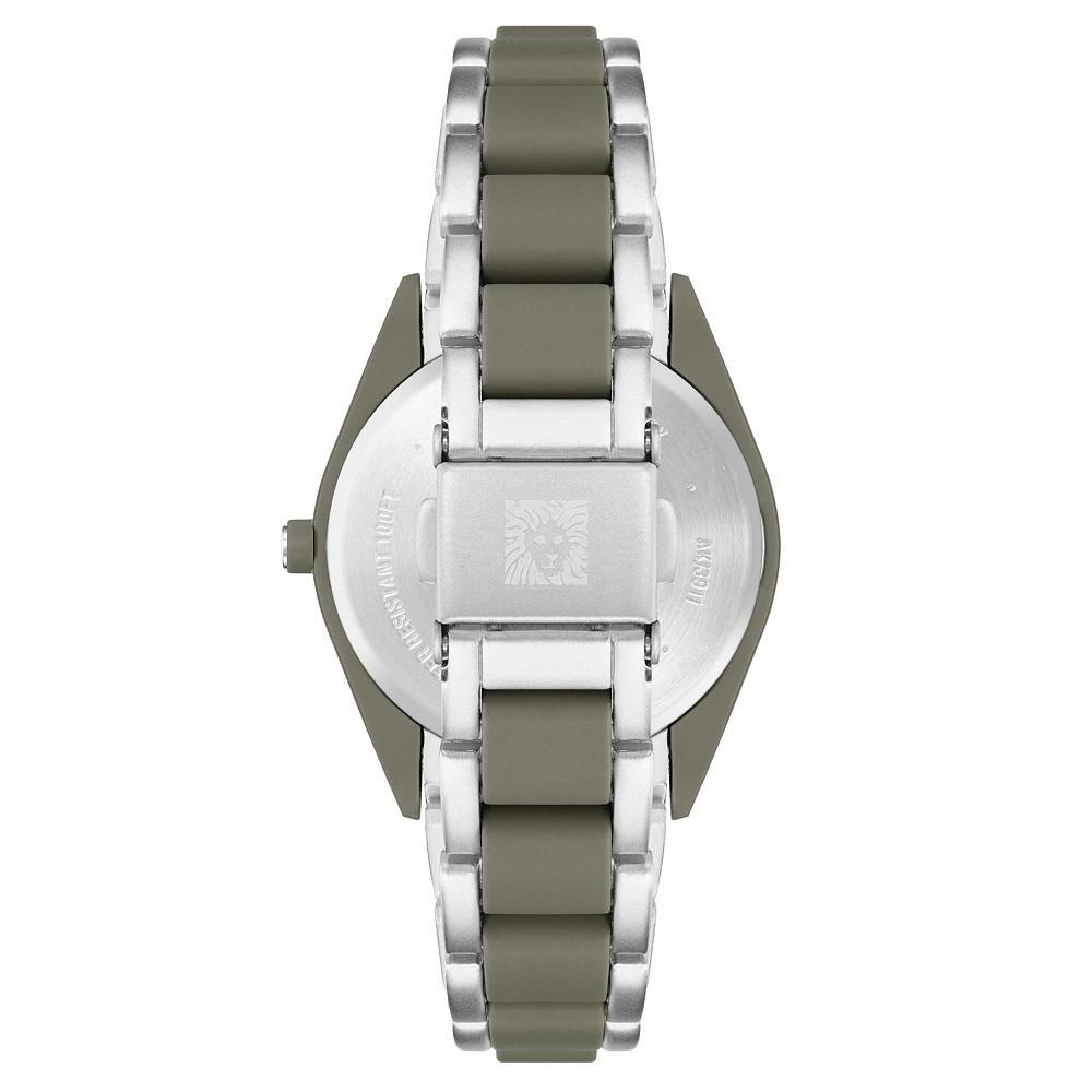 商品Anne Klein|Women's Three-Hand Quartz Silver-Tone and Olive Green Solar Oceanwork Plastic Bracelet Watch, 38.5mm,价格¥939,第5张图片详细描述