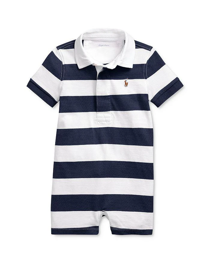 商品Ralph Lauren|Boys' Cotton Stripe Rugby Shortalls - Baby,价格¥177,第1张图片