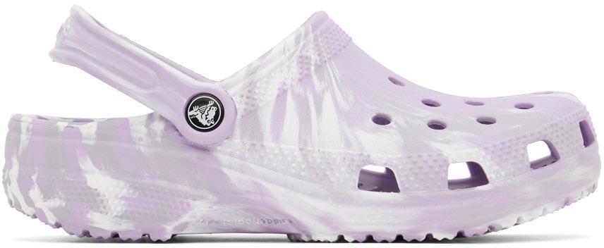 商品Crocs|Purple Classic Marbled Clogs,价格¥218,第1张图片