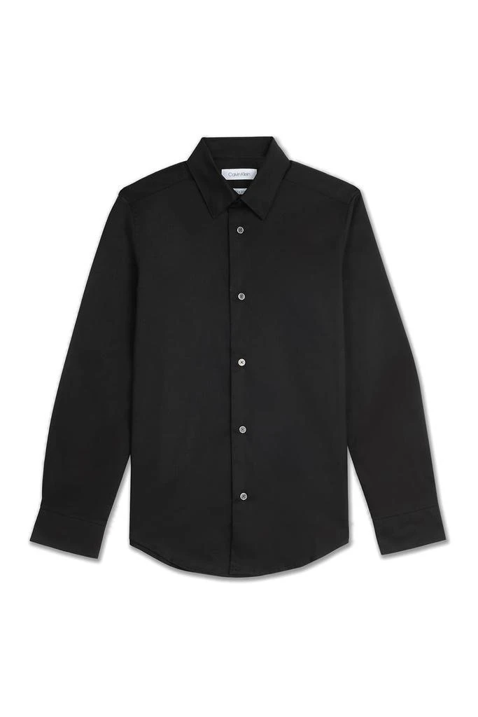 商品Calvin Klein|Kids' Solid Long Sleeve Slim Fit Shirt,价格¥131,第2张图片详细描述