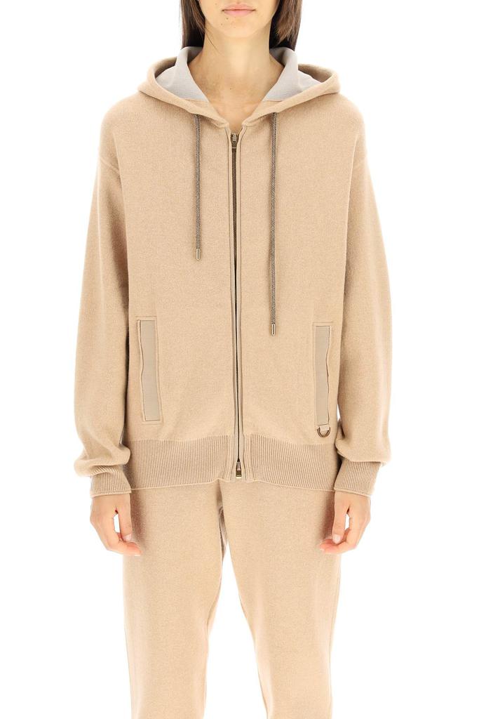 Agnona cashmere blend zipped hoodie商品第2张图片规格展示