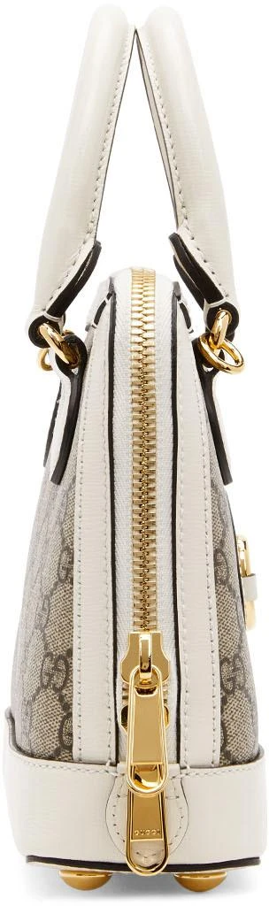 商品Gucci|Beige & White Small GG 'Gucci 1955' Horsebit Bag,价格¥16986,第5张图片详细描述