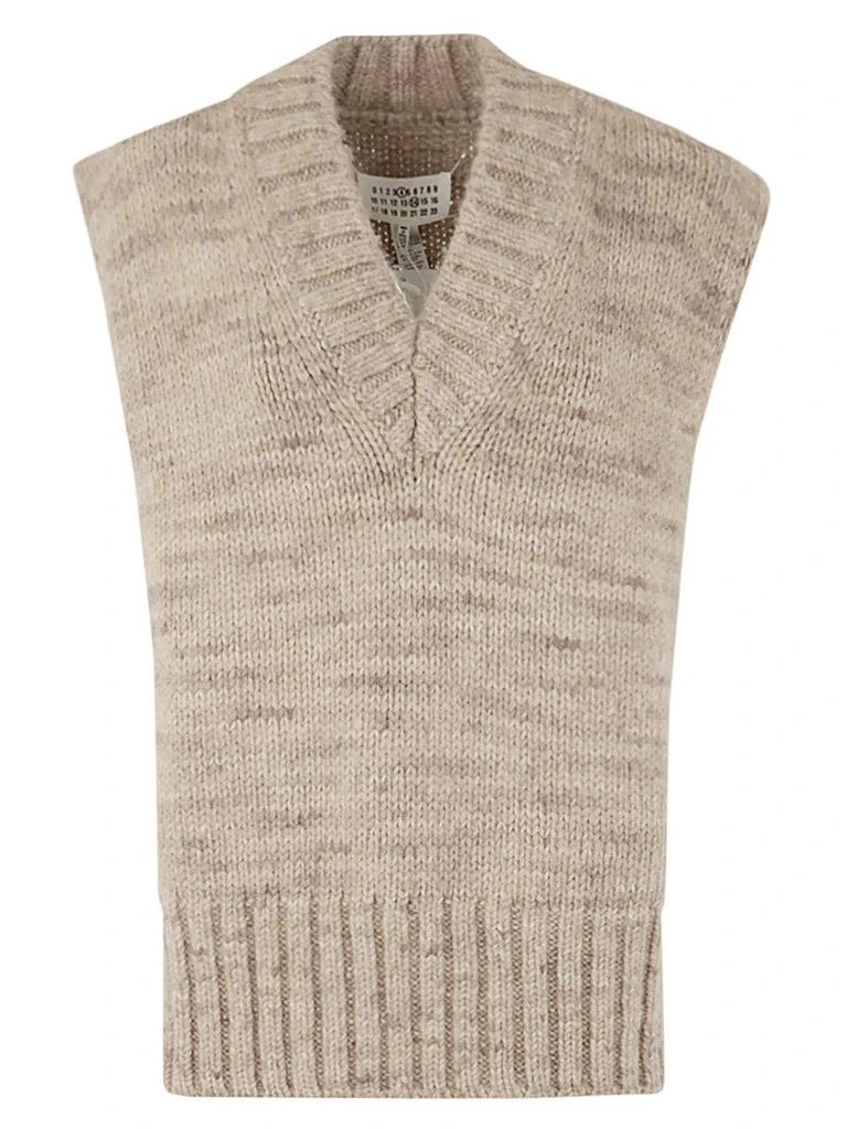 商品MAISON MARGIELA|Maison Margiela V-Neck Ribbed Knitted Vest,价格¥3117-¥3265,第1张图片