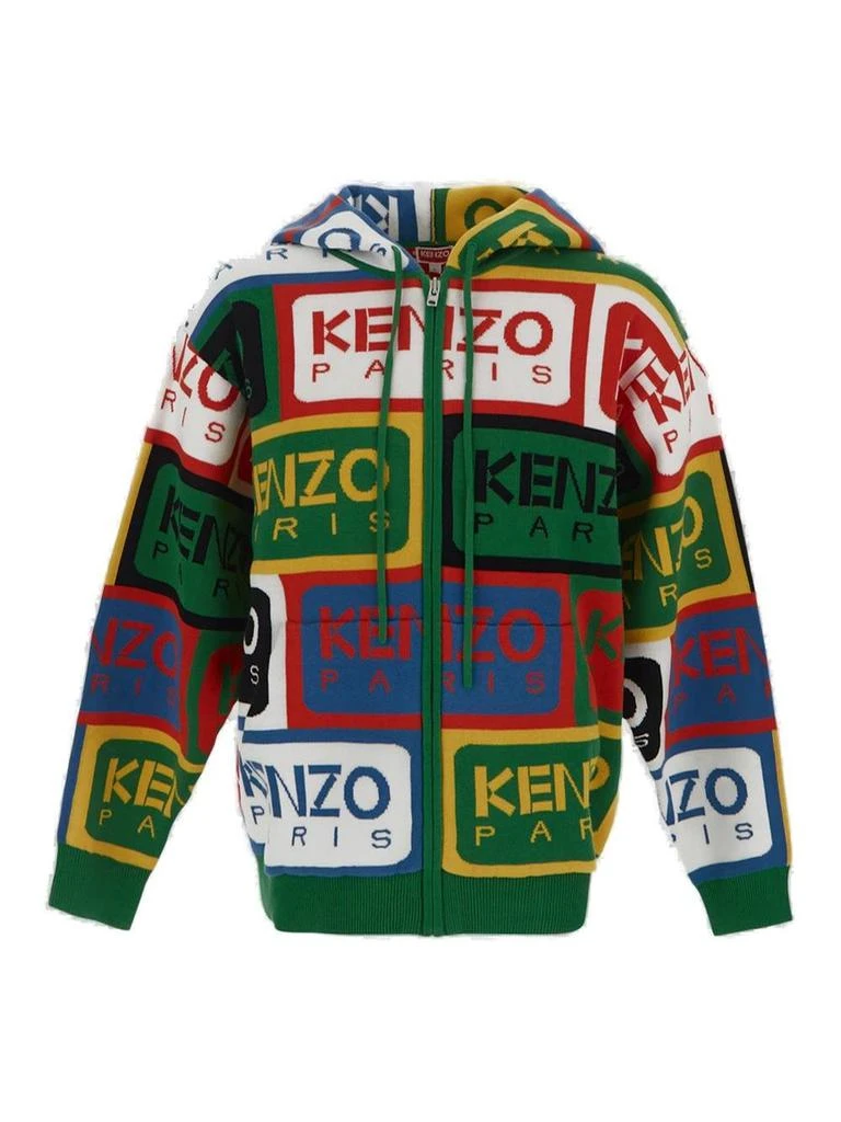 商品Kenzo|Kenzo Zipped Drawstring Knitted Hoodie,价格¥1875,第1张图片