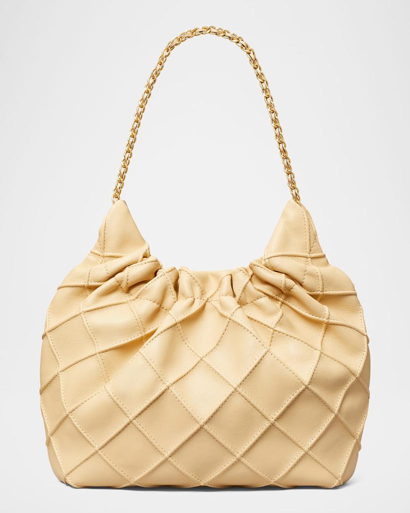Tory Burch Fleming Mini Quilted Leather Hobo Bag - Tote Bags