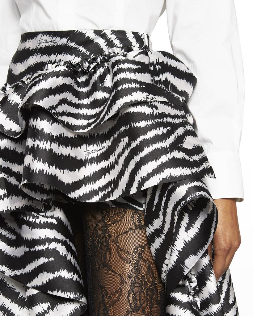 商品Just Cavalli|Zebra Asymmetric Ruffled Maxi Skirt,价格¥8188,第7张图片详细描述