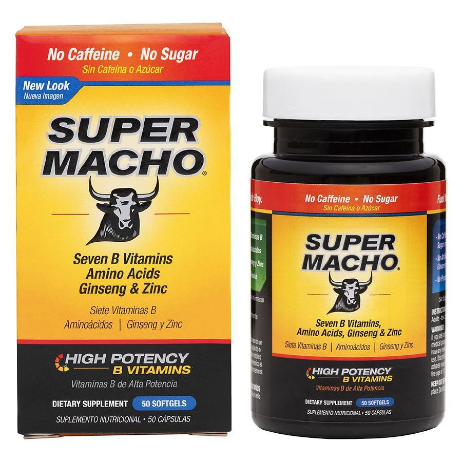 商品Super Macho|Dietary Supplement High Potency Zinc & 7 B Vitamins Softgels,价格¥93,第1张图片