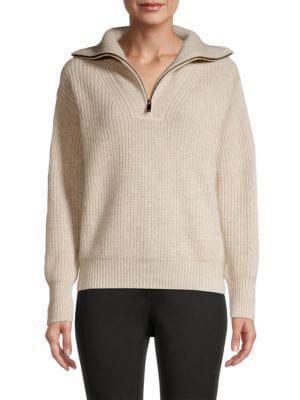 商品Tahari|Cashmere Half-Zip Sweater,价格¥931-¥1340,第1张图片