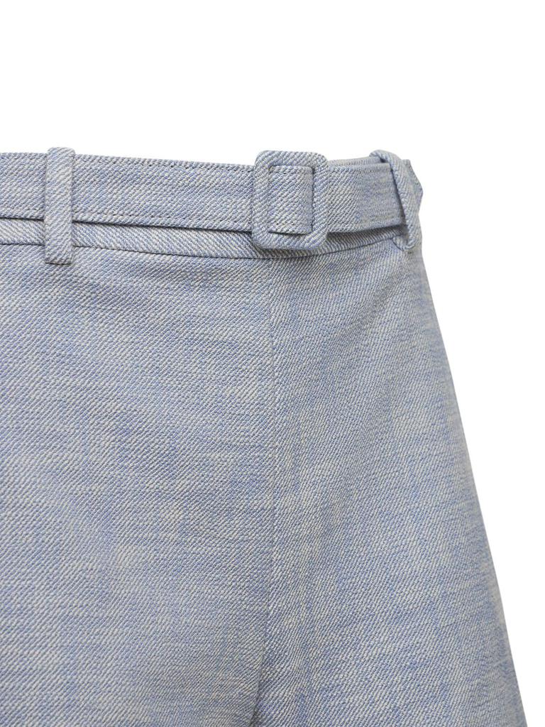 Belted Light Cotton Blend Tweed Shorts商品第4张图片规格展示