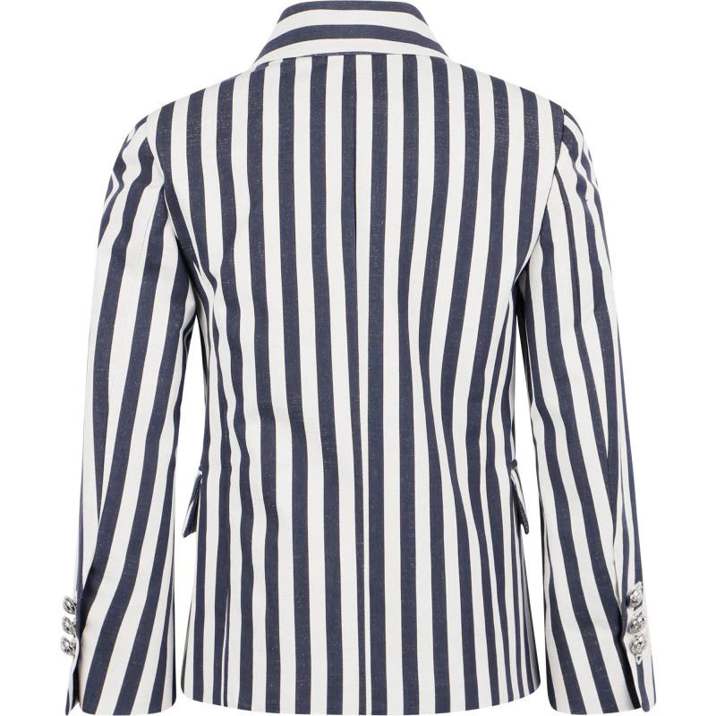 商品Balmain|Striped blazer in white and navy blue,价格¥5872,第2张图片详细描述