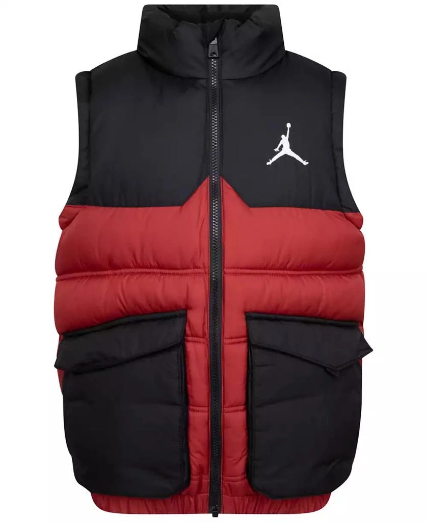 商品Jordan|Big Boys Logo Fleece-Lined Faux-Down Puffer Vest,价格¥338,第1张图片