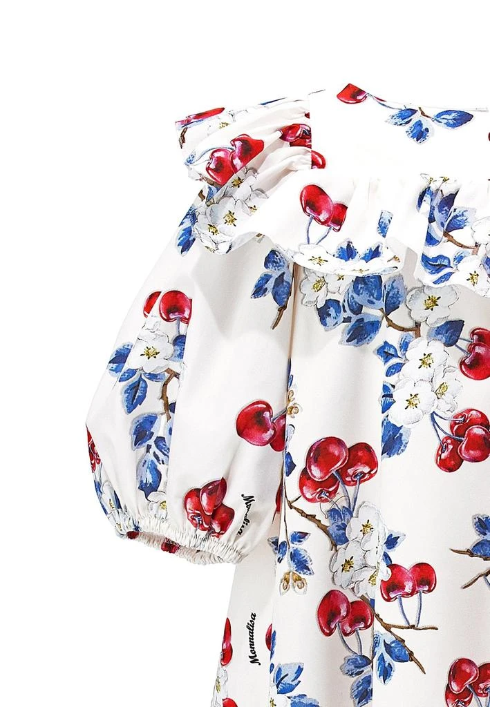 商品MONNALISA|Monnalisa Floral-Printed Puff-Sleeved Crewneck Dress,价格¥1400,第3张图片详细描述
