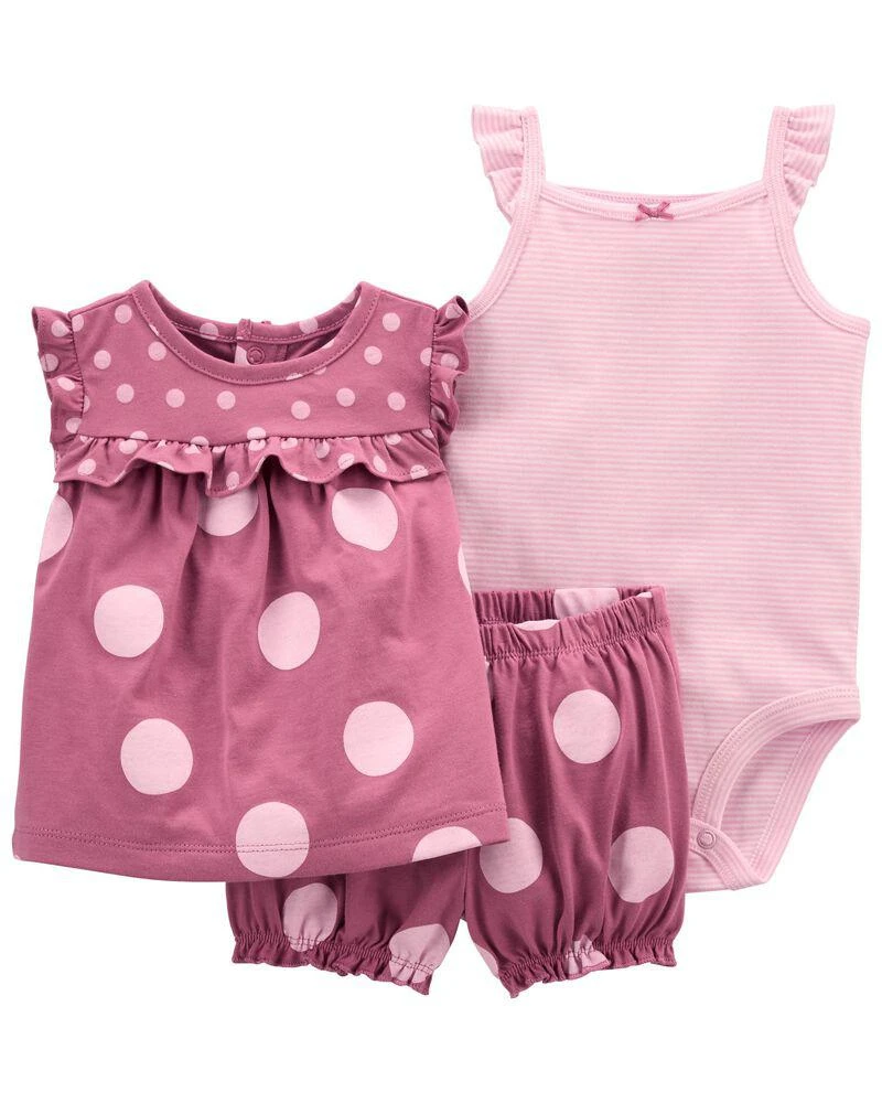 商品Carter's|3-Piece Polka Dot Little Short Set,价格¥104,第1张图片