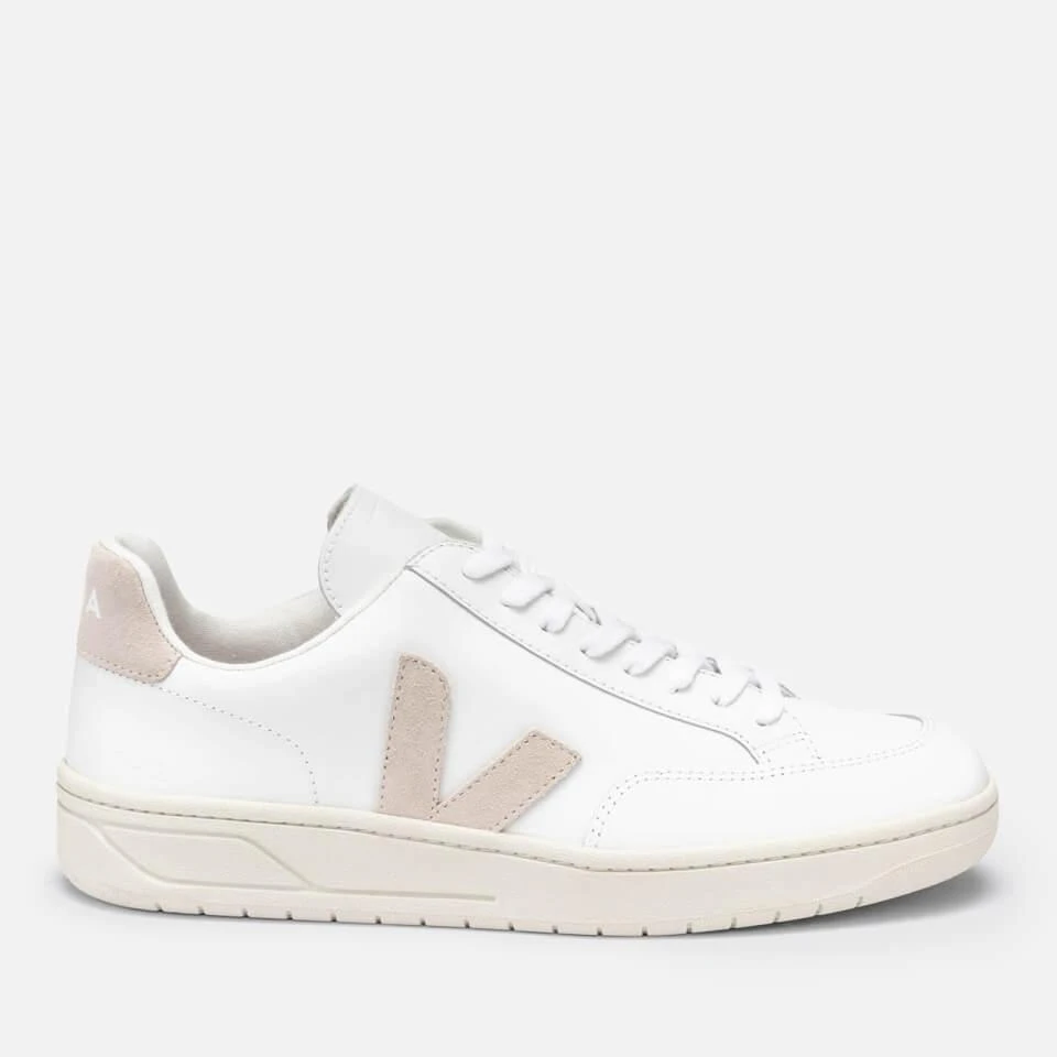 商品Veja|VEJA MEN'S V-12 LEATHER TRAINERS - EXTRA WHITE/SABLE,价格¥725,第1张图片