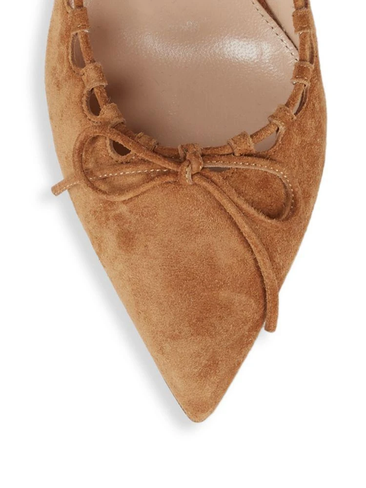 商品Gianvito Rossi|Gianvito Rossi Bow Front Suede Heels,价格¥2128,第3张图片详细描述