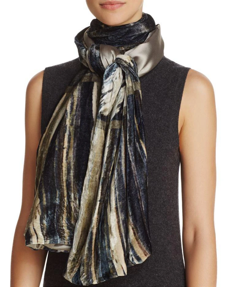 商品Saldarini|Aquarius Printed Velvet Scarf,价格¥1482,第1张图片