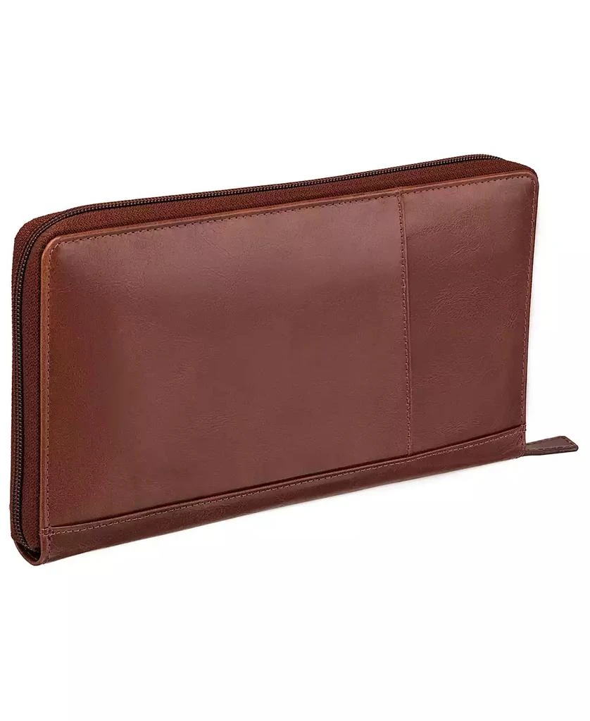 商品Mancini Leather Goods|Men's Casablanca Collection Deluxe Zippered Passport and Travel Organizer,价格¥412,第3张图片详细描述