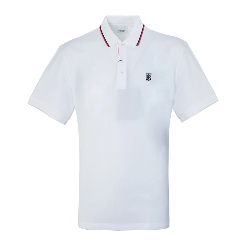 BURBERRY 博柏利 白色cotton polo shirt棉质翻领刺绣开襟衫男士POLO衫 8017004 商品