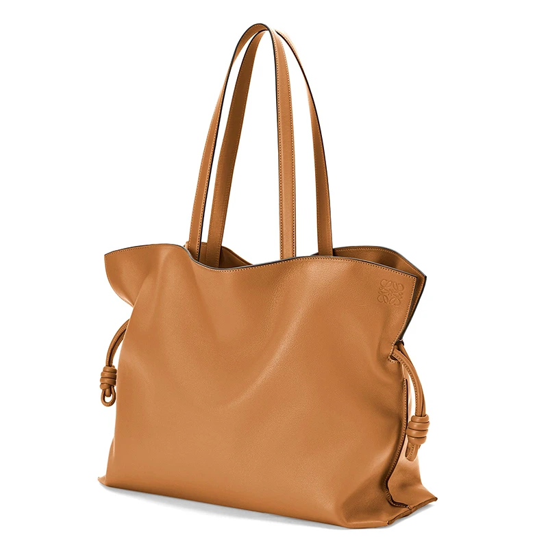 【包税】LOEWE/罗意威 2021春夏新款 Flamenco系列 女士XL号暖沙色纳帕小牛皮徽标印花磁扣单肩斜挎手提包0010591543 商品