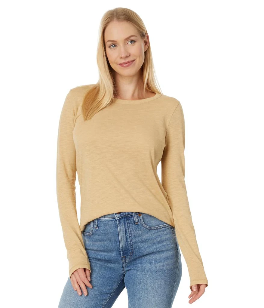 商品Madewell|Whisper Cotton Rib-Crewneck Long-Sleeve Tee,价格¥178,第1张图片