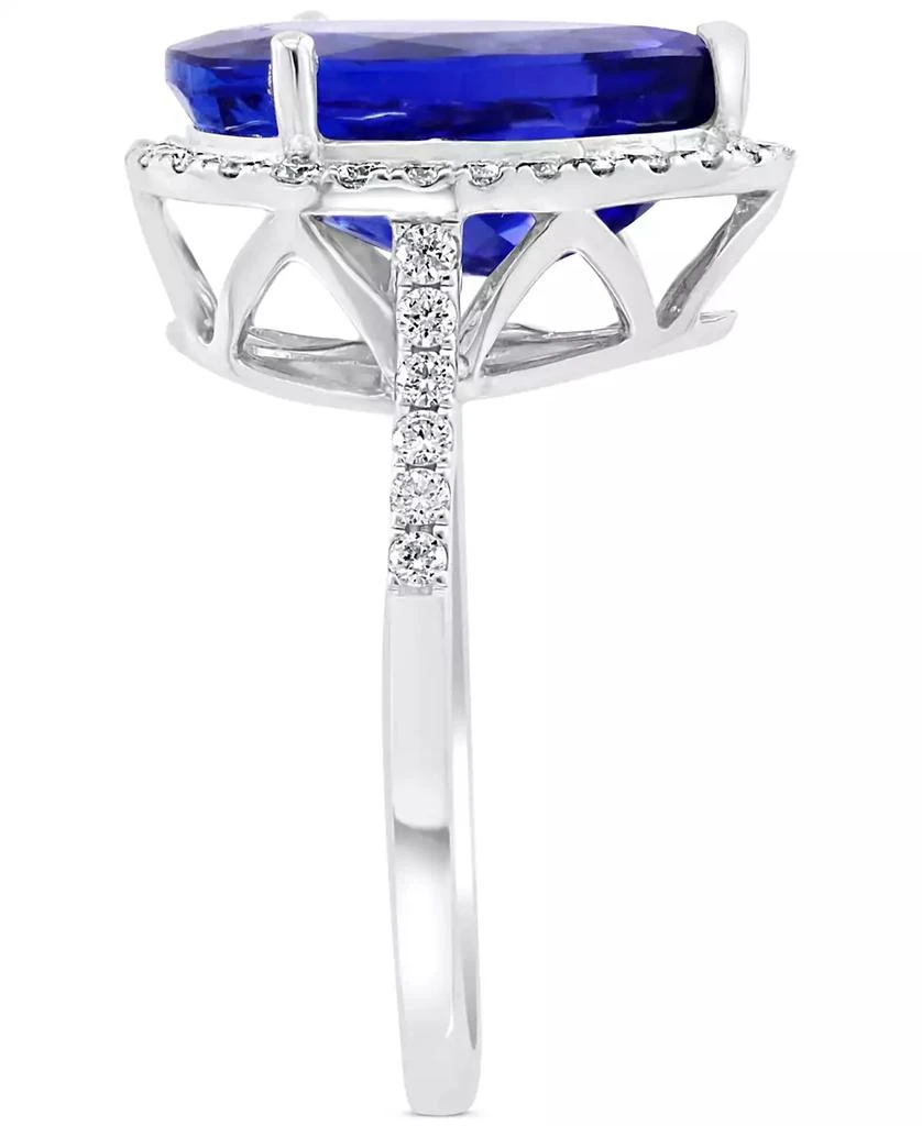 商品Effy|EFFY® Tanzanite (6 ct. t.w.) & Diamond (3/8 ct. t.w.) Halo Ring in 14k White Gold,价格¥32151,第4张图片详细描述