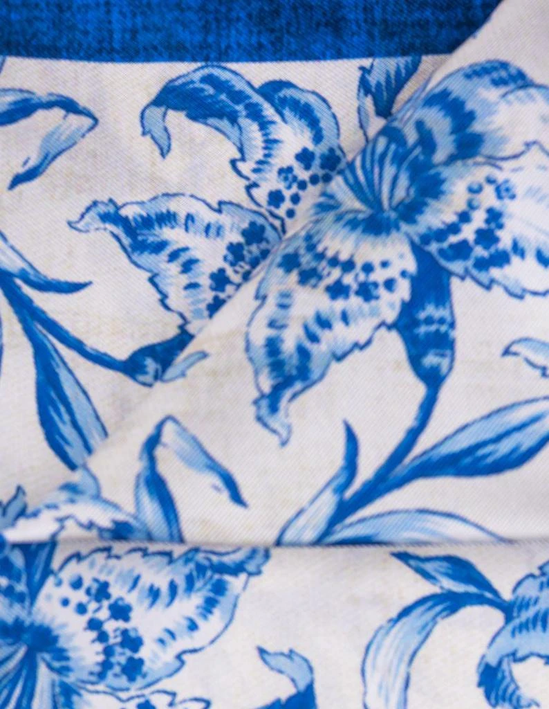 商品Kiton|KITON Pocket Handkerchief With Blue Floral Pattern,价格¥884,第2张图片详细描述