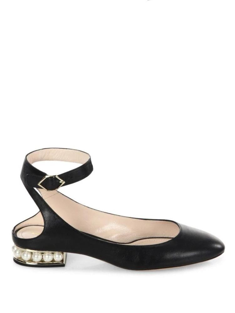 商品Nicholas Kirkwood|Lola Pearl Leather Ankle Strap Ballet Flats,价格¥2173,第5张图片详细描述