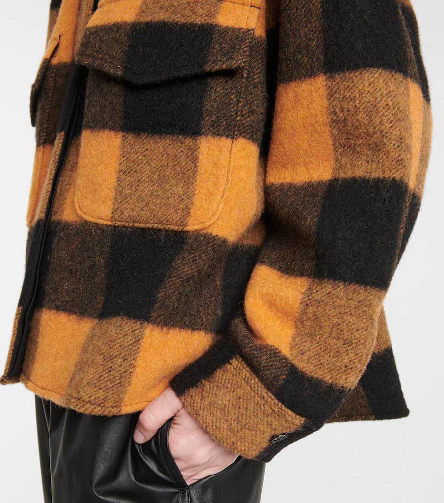 格纹羊毛混纺衬衫式夹克商品第5张图片规格展示