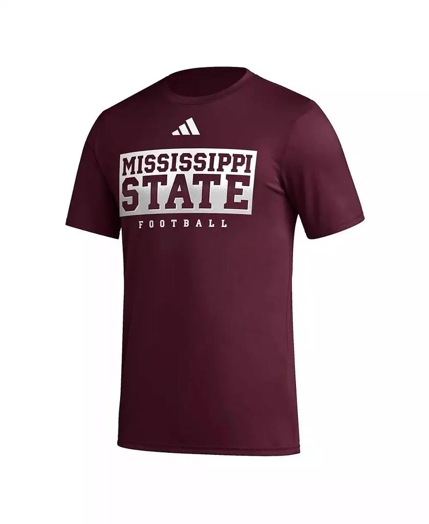 商品Adidas|Men's Maroon Mississippi State Bulldogs Football Practice AEROREADY Pregame T-shirt,价格¥253,第3张图片详细描述