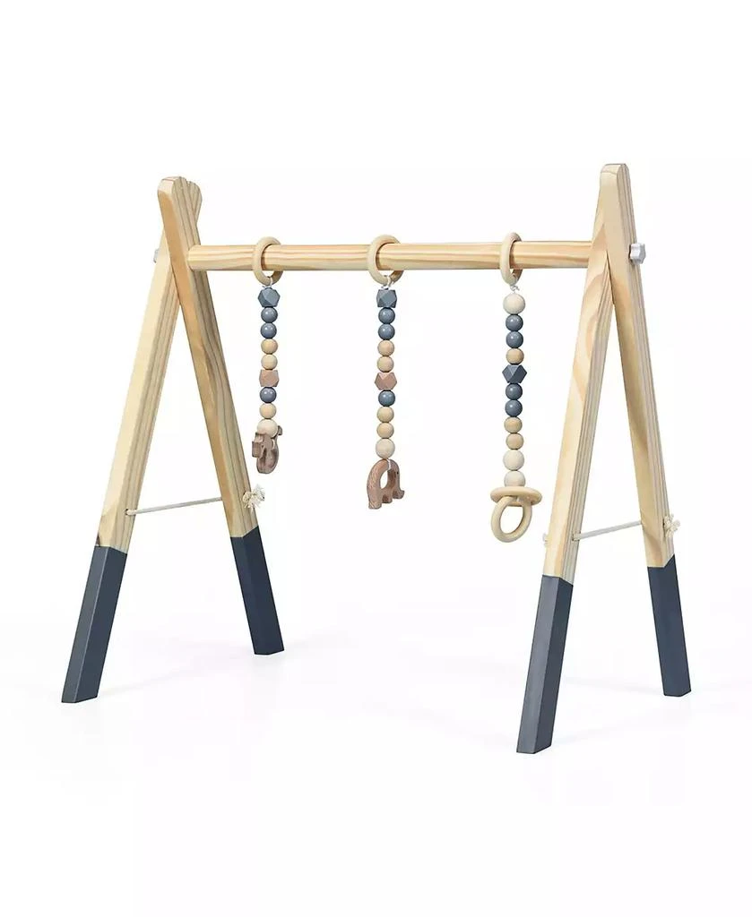 商品Costway|Baby Foldable Wooden Gym with 3 Wooden Teething Toys,价格¥245,第4张图片详细描述