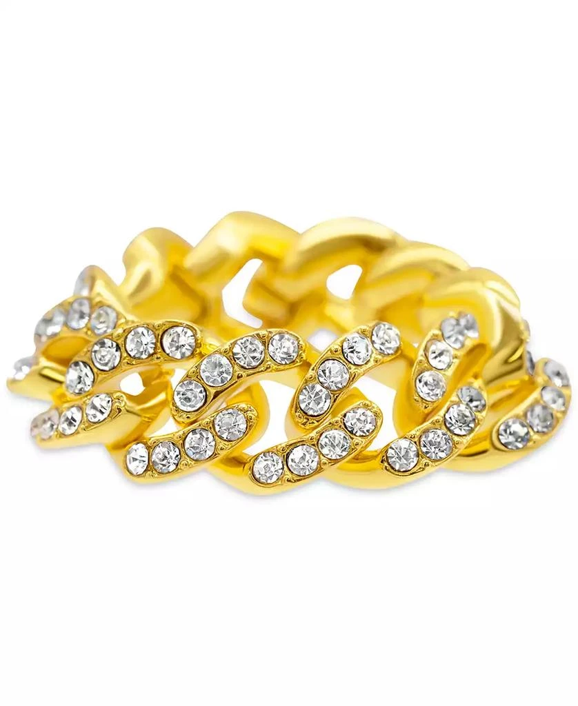 商品ADORNIA|14k Gold-Plated Pavé Curb Chain Flexible Ring,价格¥226,第1张图片