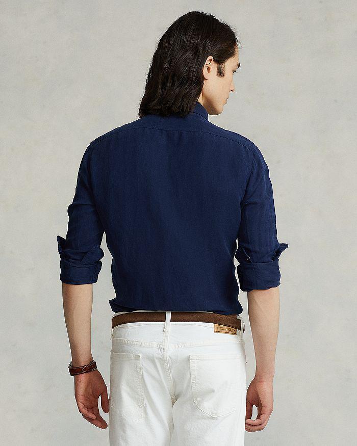 商品Ralph Lauren|Linen & Silk Solid Custom Fit Button Down Utility Shirt,价格¥527,第5张图片详细描述