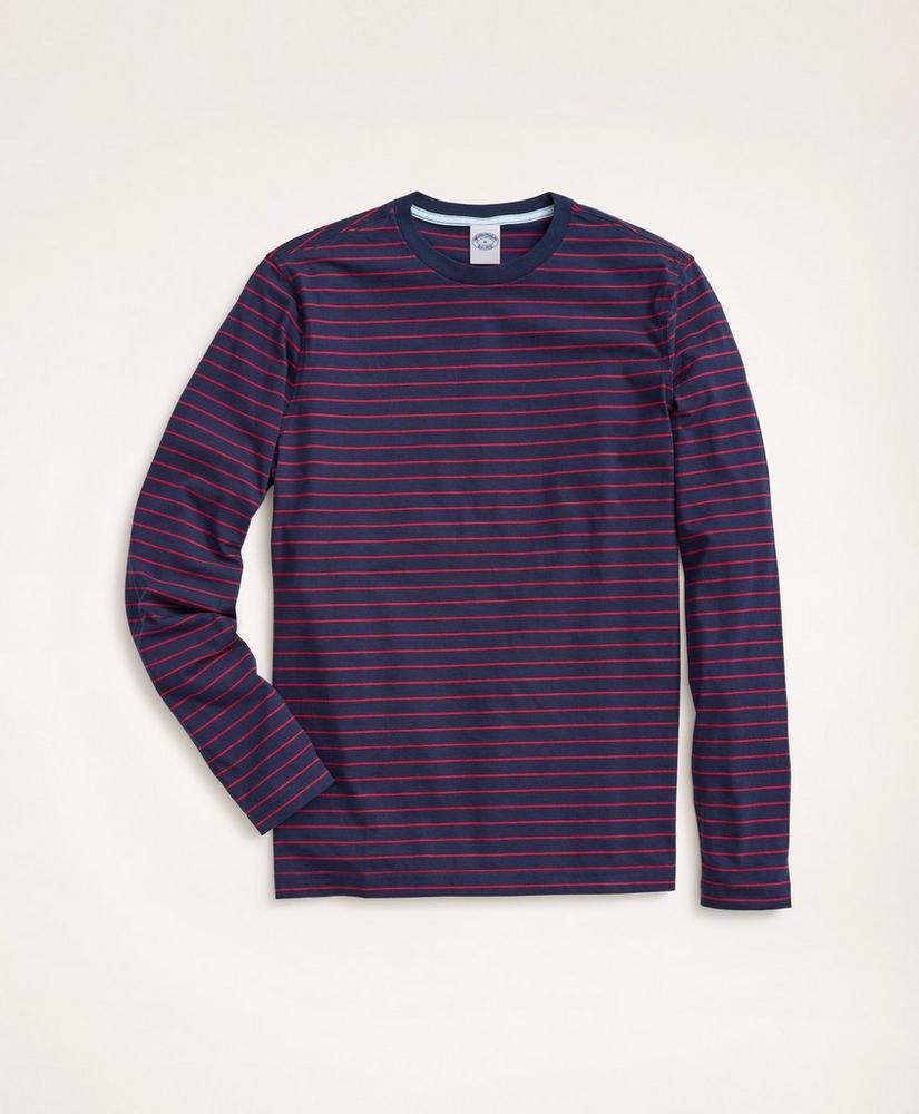 Supima® Cotton Striped Long-Sleeve T-Shirt商品第1张图片规格展示