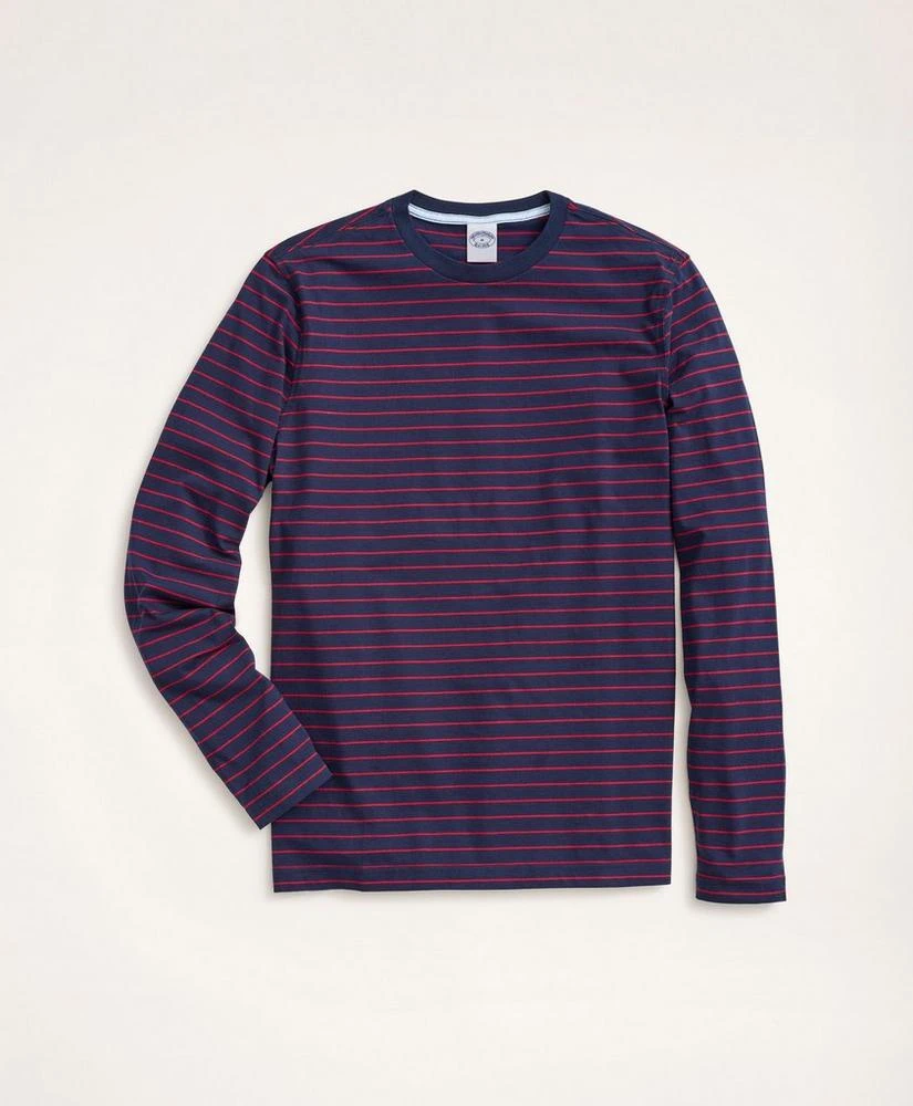 商品Brooks Brothers|Supima® Cotton Striped Long-Sleeve T-Shirt,价格¥163,第1张图片
