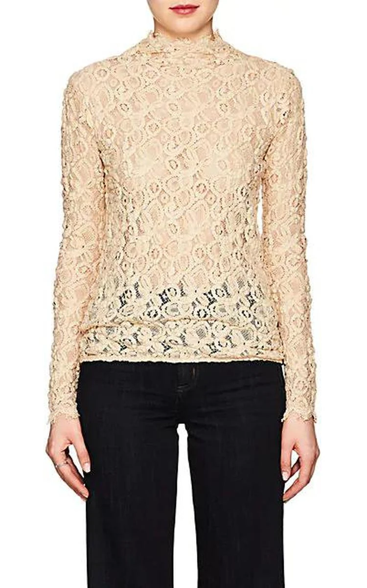 商品Helmut Lang|Cotton-Blend Lace Top,价格¥538,第1张图片