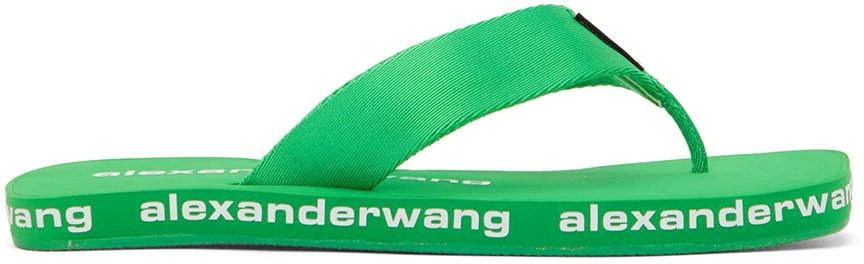 商品Alexander Wang|Green AW Nylon Flat Sandals,价格¥640,第1张图片