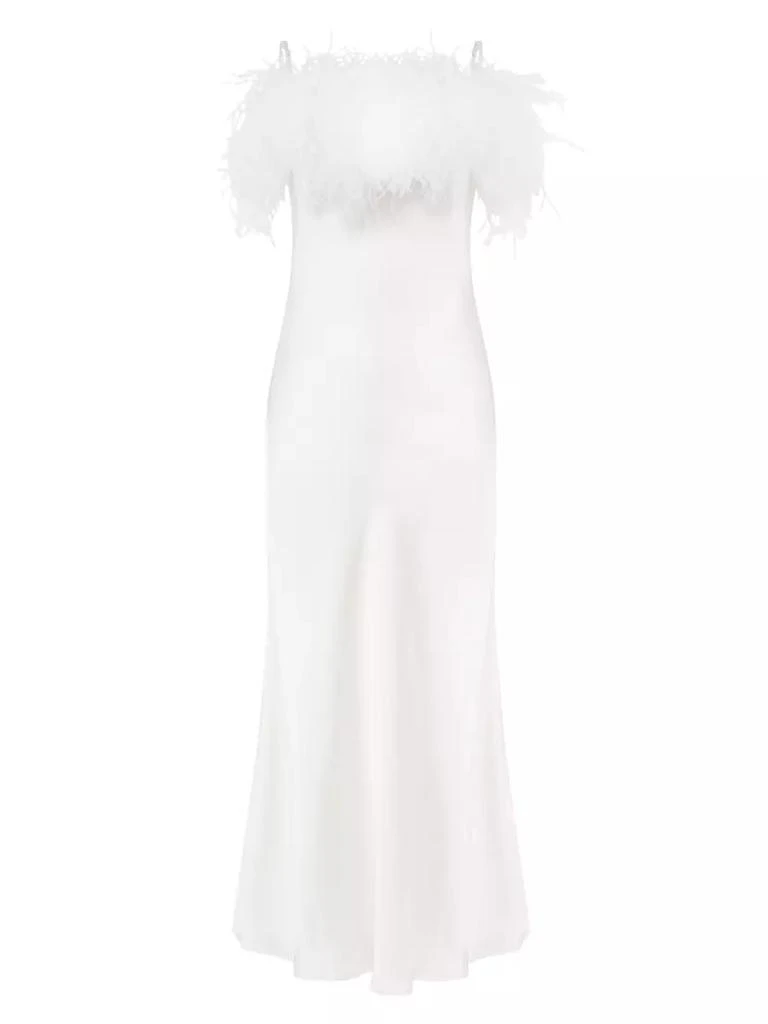 商品Sleeper|Boheme Ostrich-Feather Embellished Slip Dress,价格¥2633,第1张图片