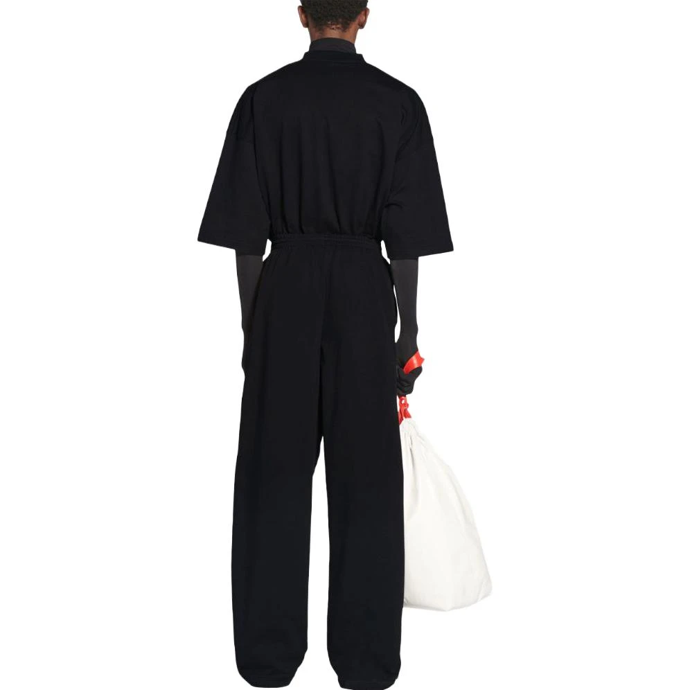 商品[国内直发] Balenciaga|巴黎世家 SS23 纯色休闲松紧阔腿针织运动裤 宽松版型 男款 黑色,价格¥3952,第4张图片详细描述