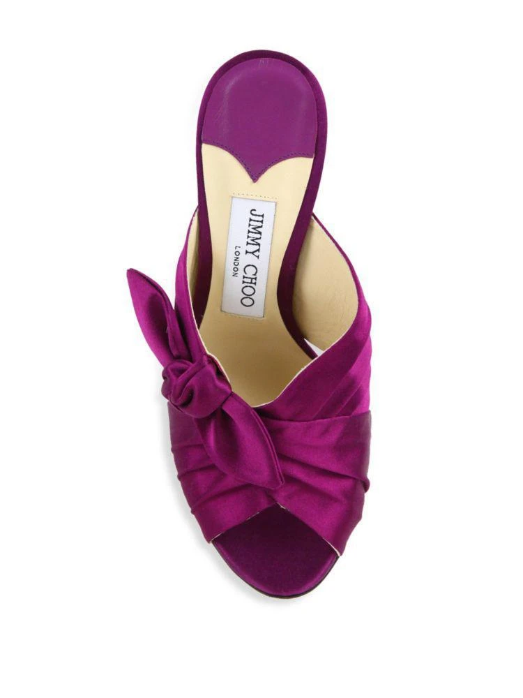 商品Jimmy Choo|Keely Knotted Satin Crisscross Mules,价格¥1734,第4张图片详细描述