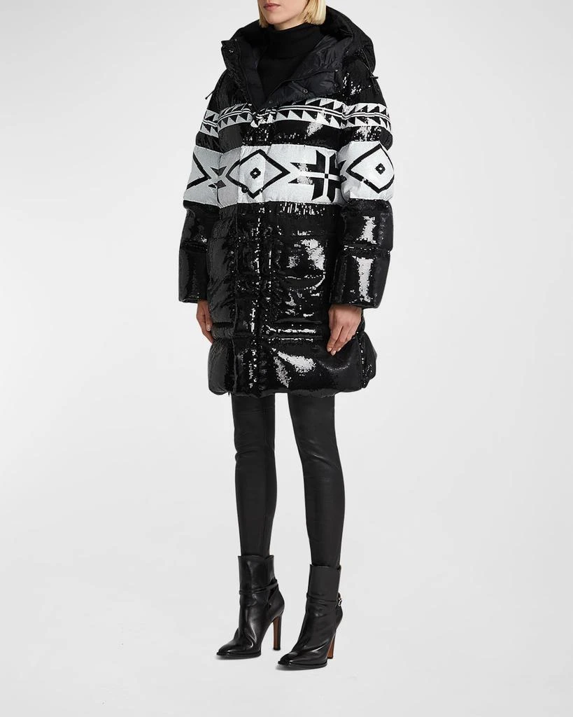 商品Ralph Lauren|Fair Isle Sequin Embellished Puffer Coat,价格¥13507,第3张图片详细描述