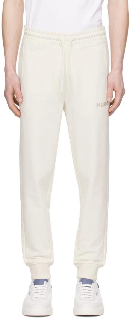 商品Hugo Boss|Off-White Embroidered Sweatpants,价格¥1178,第1张图片