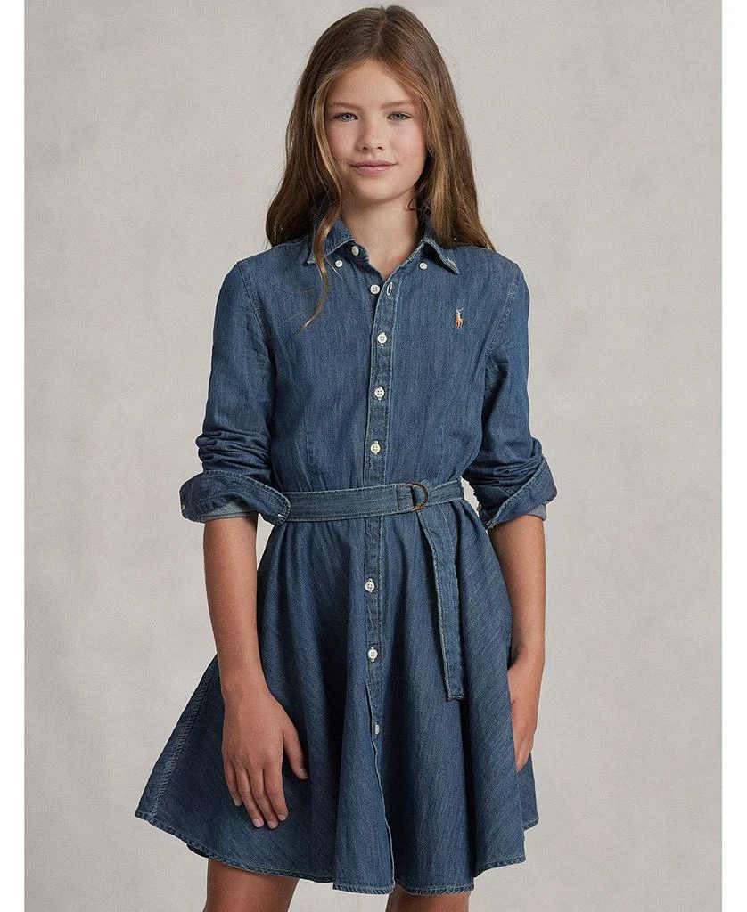 Girls' Denim Shirt Dress with Belt - Little Kid, Big Kid 商品