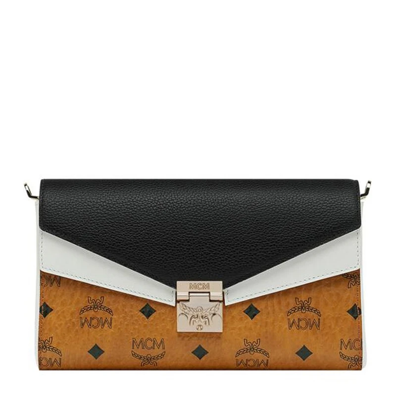 商品MCM|MCM 女士棕色翻盖字母印花信封链条包 MYZ9SME80CB,价格¥3189,第1张图片