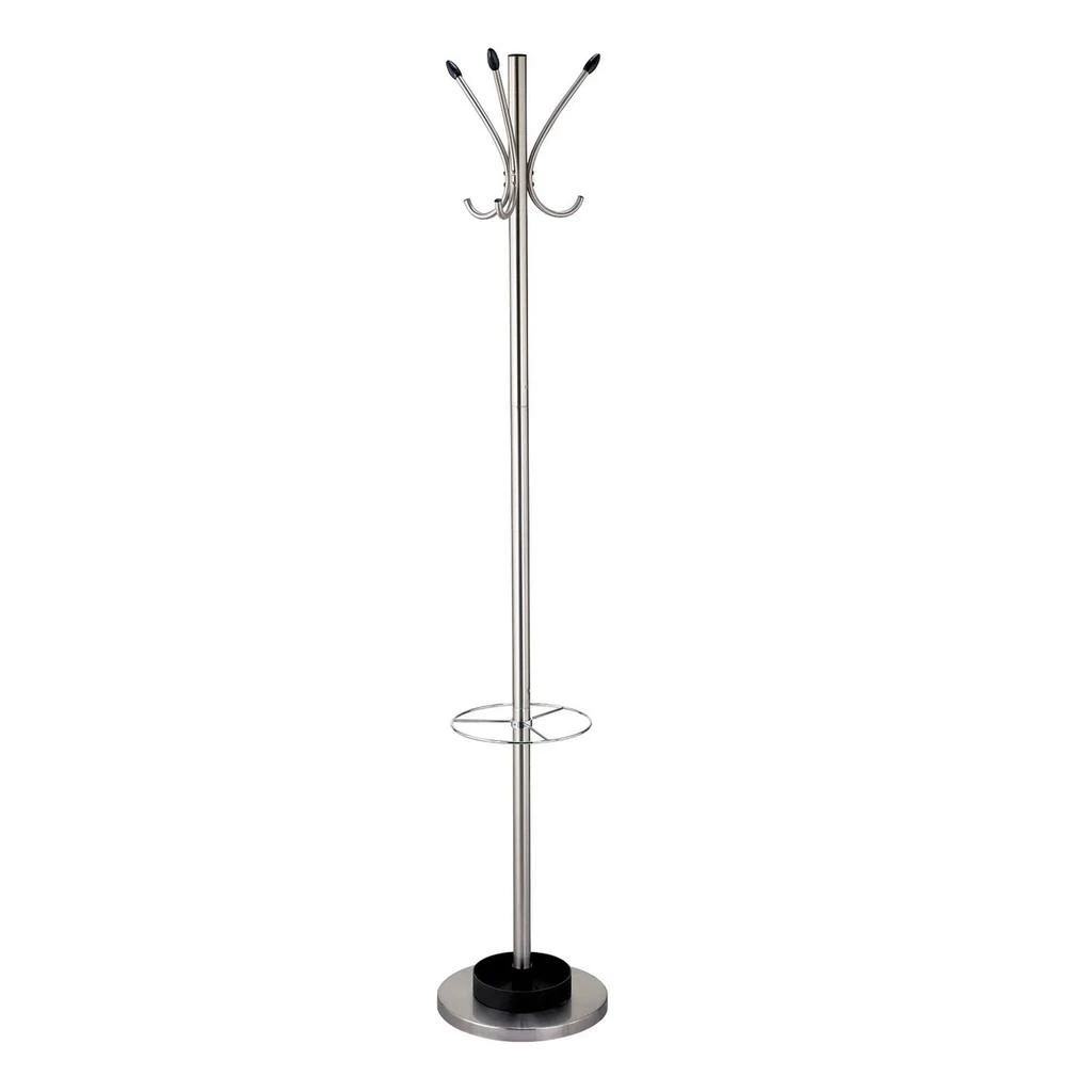 商品Homezia|13" X 68" Brushed Steel Brushed Steel Stand  Coat Rack,价格¥1138,第1张图片