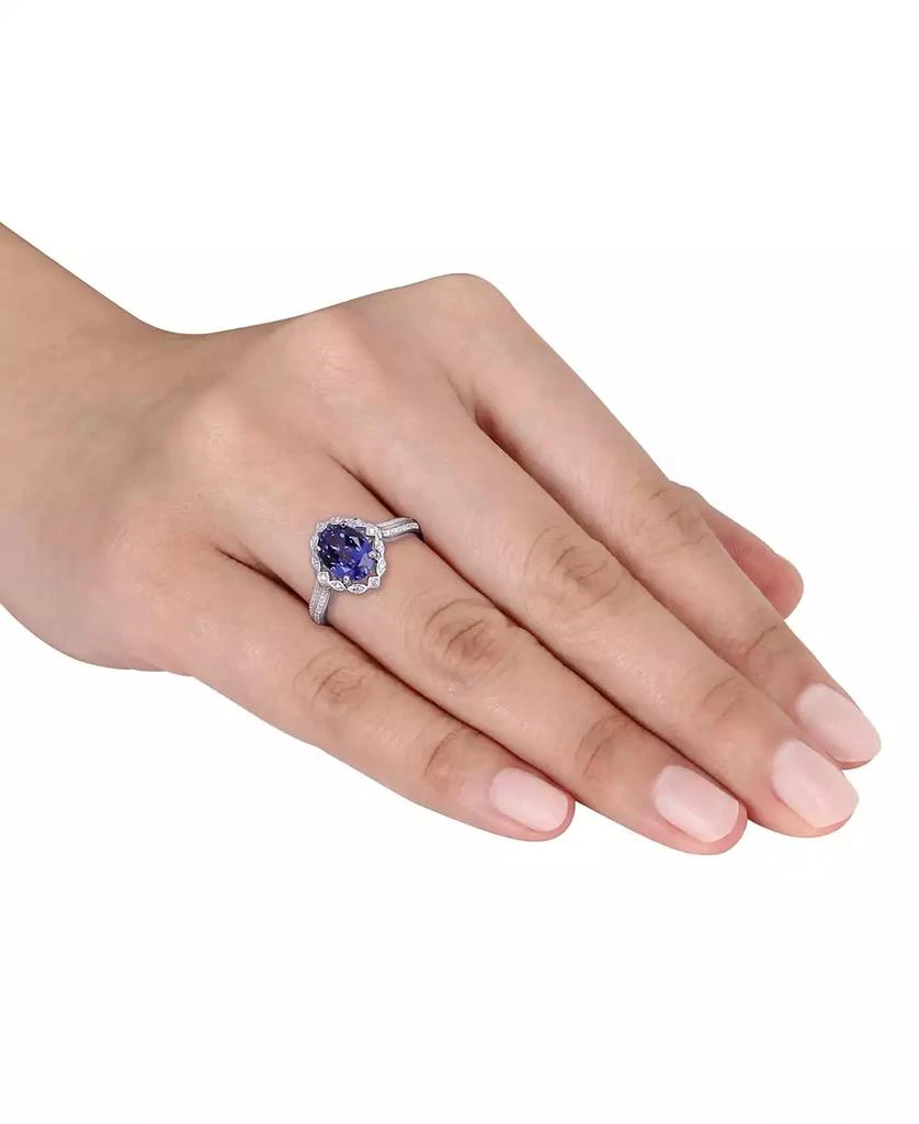 商品Macy's|Tanzanite (1-4/5 ct. t.w.) & Diamond (1/6 ct. t.w.) Statement Ring in 14k White Gold,价格¥18061,第2张图片详细描述