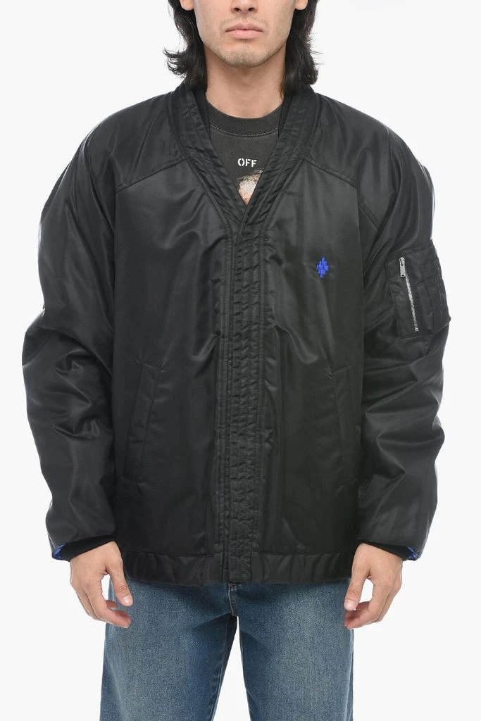 商品Marcelo Burlon|Marcelo Burlon Padded CROSS KIMONO Bomber Jacket with Snap Buttons,价格¥4655,第1张图片