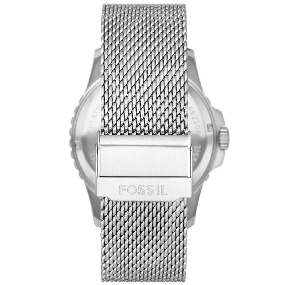 商品Fossil|Men's Fossil Blue Silver-Tone Stainless Steel Mesh Watch, 42mm,价格¥773,第3张图片详细描述